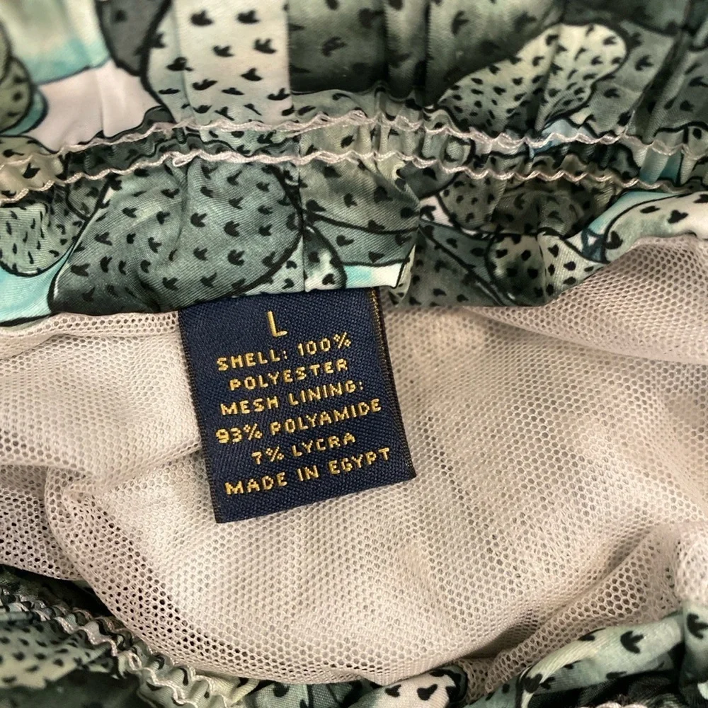 Brooks Brothers Cactus Print Swim Trunks | Drawstring | Size L